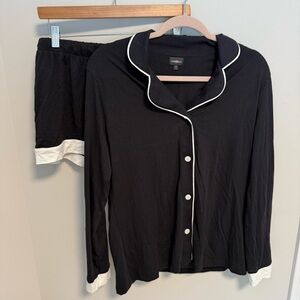 Cosabella Black Pajama Set with White Accents